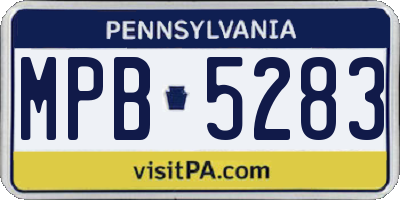 PA license plate MPB5283