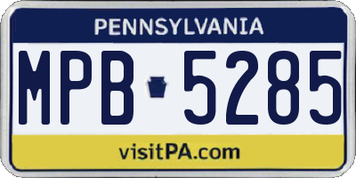 PA license plate MPB5285