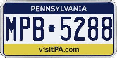 PA license plate MPB5288