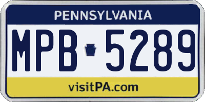PA license plate MPB5289