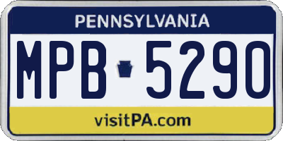 PA license plate MPB5290