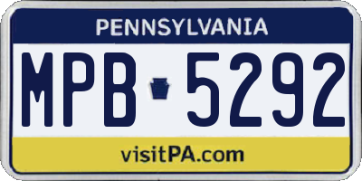 PA license plate MPB5292