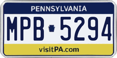 PA license plate MPB5294