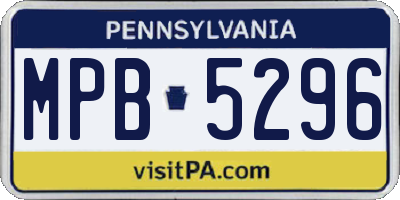 PA license plate MPB5296