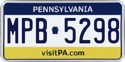 PA license plate MPB5298