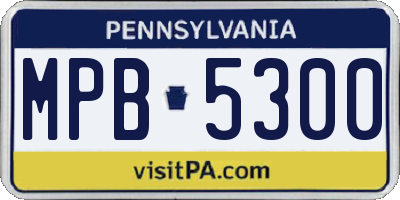 PA license plate MPB5300