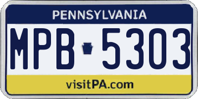 PA license plate MPB5303