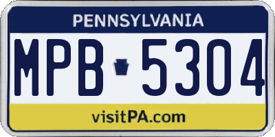 PA license plate MPB5304