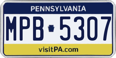 PA license plate MPB5307