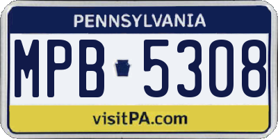 PA license plate MPB5308