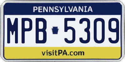 PA license plate MPB5309