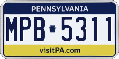 PA license plate MPB5311