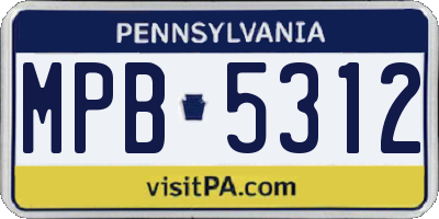 PA license plate MPB5312