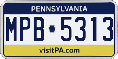 PA license plate MPB5313