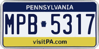 PA license plate MPB5317
