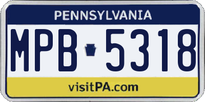 PA license plate MPB5318