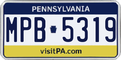 PA license plate MPB5319