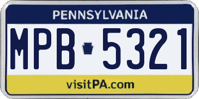 PA license plate MPB5321