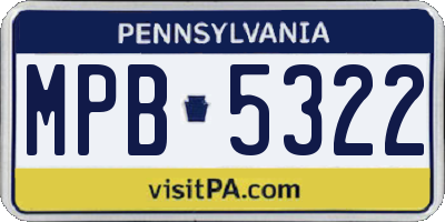 PA license plate MPB5322