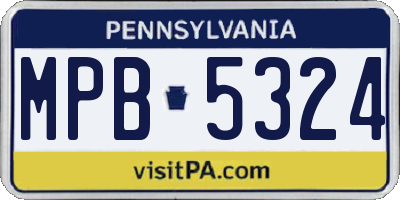 PA license plate MPB5324