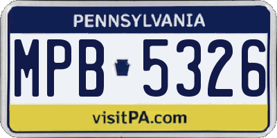 PA license plate MPB5326