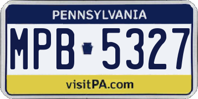 PA license plate MPB5327