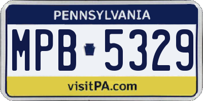 PA license plate MPB5329