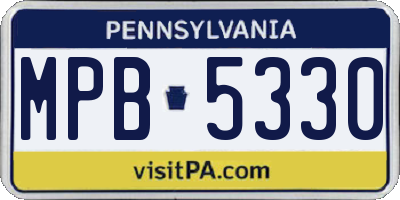 PA license plate MPB5330
