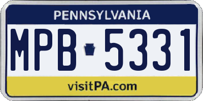 PA license plate MPB5331