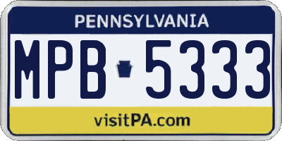 PA license plate MPB5333
