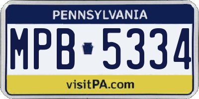 PA license plate MPB5334
