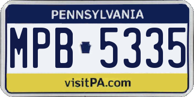 PA license plate MPB5335