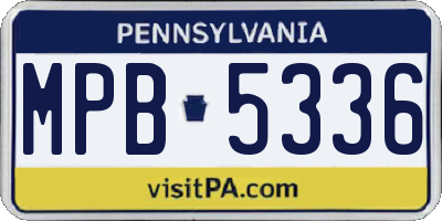 PA license plate MPB5336