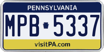 PA license plate MPB5337