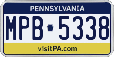 PA license plate MPB5338