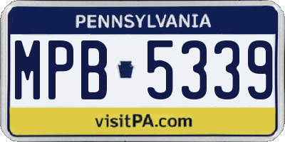 PA license plate MPB5339