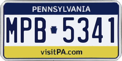 PA license plate MPB5341