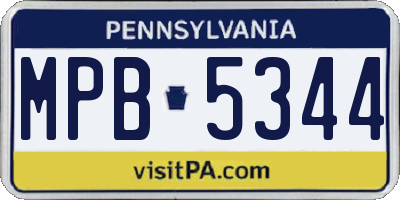 PA license plate MPB5344