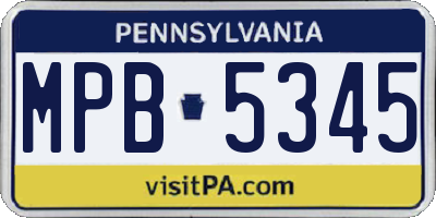PA license plate MPB5345