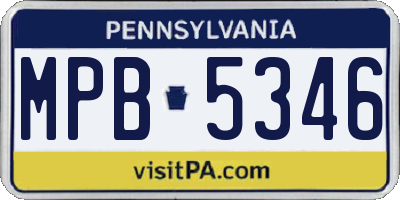 PA license plate MPB5346
