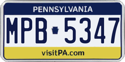 PA license plate MPB5347