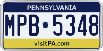 PA license plate MPB5348