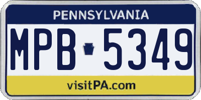 PA license plate MPB5349