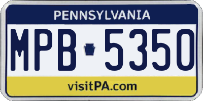 PA license plate MPB5350