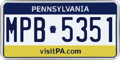PA license plate MPB5351