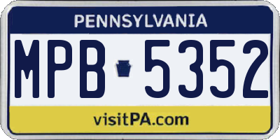 PA license plate MPB5352