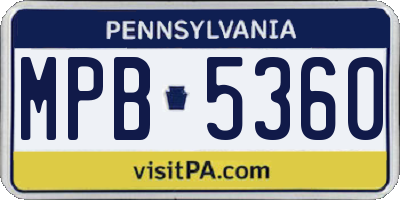 PA license plate MPB5360