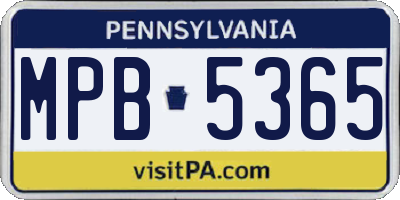 PA license plate MPB5365