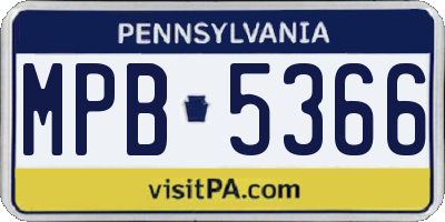 PA license plate MPB5366