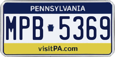 PA license plate MPB5369